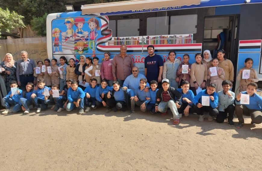 أنشطة ثقافية وفنية متنوعة للمكتبة المتنقلة بمدرسة فاطمة النبوية الابتدائية المشتركة بشنوان