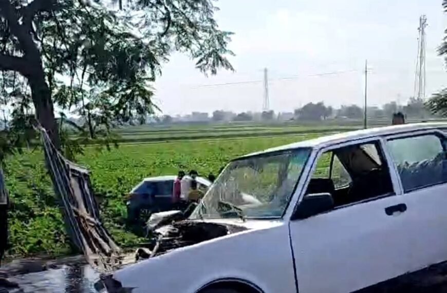 تصادم سيارتين ملاكي مع جرار على طريق قويسنا – شبين الكوم بالمنوفية