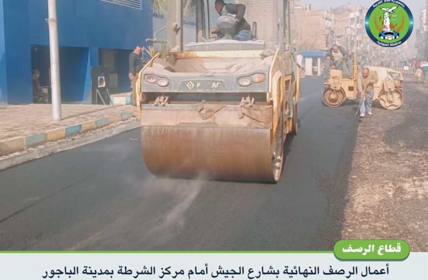 محافظ المنوفية يتابع أعمال الرصف والتطوير لتحسين جودة الخدمات المقدمة للمواطنين