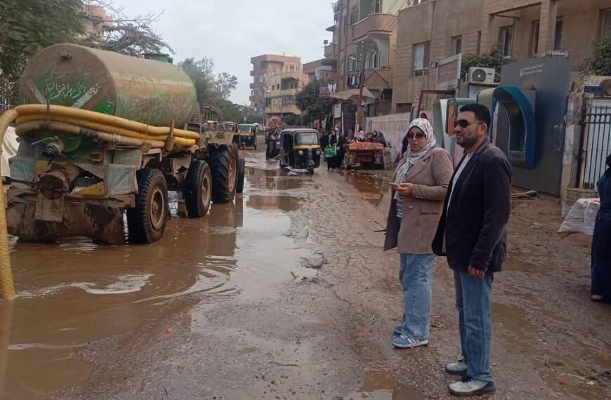 تحرك عاجل لأجهزة مدينة قويسنا لإصلاح عطل بماسورة مياه قرية أشليم