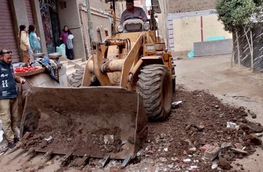 هبوط ارضي فى بي العرب وتدخل عاجل من مجلس مدينة الباجور