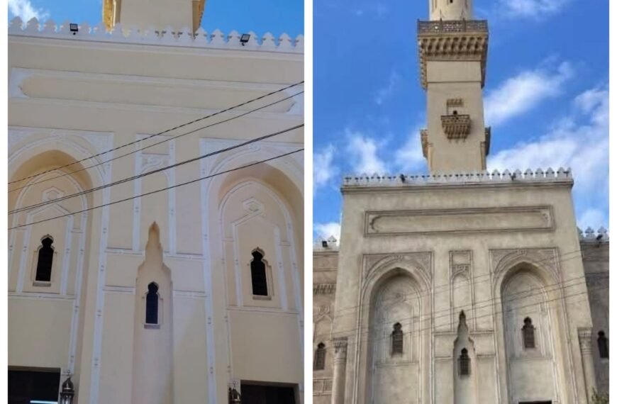 بيان هام جدا من أوقاف المنوفية حول زخارف مدخل المسجد العباسي بشبين الكوم