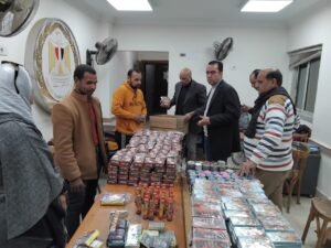 ضبط 11 ألف عبوة ألعاب نارية محظور تداولها بمنوف وتحرير عدد من محاضر مخالفات المخابز بالشهداء