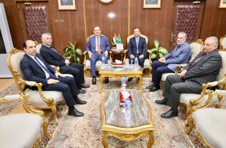 محافظ المنوفية يستقبل القائم بأعمال رئيس جامعة مدينة السادات لتهنئته بمهام منصبه الجديد