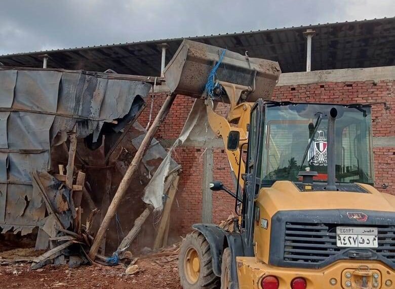 إزالات فورية فى المهد لعدد من حالات التعدي علي الأراضي الزراعية والمتغيرات المكانية بالمنوفية