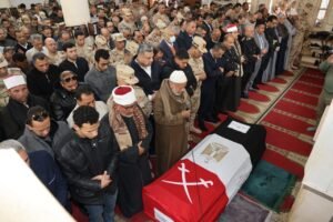 محافظ المنوفية يتقدم جنازة الشهيد العميد أحمد سمير نور الدين بمسقط رأسه بقرية شنشور بأشمون