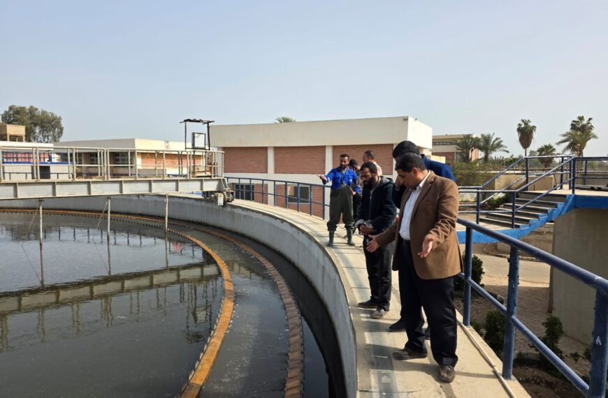 رئيس مياه المنوفية يتفقد محطة معالجة الماى