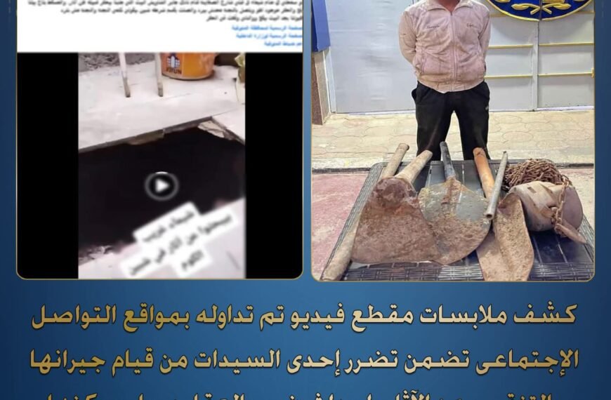 عاجل..ضبط شخص ينقب عن الآثار فى منزله بشبين الكوم
